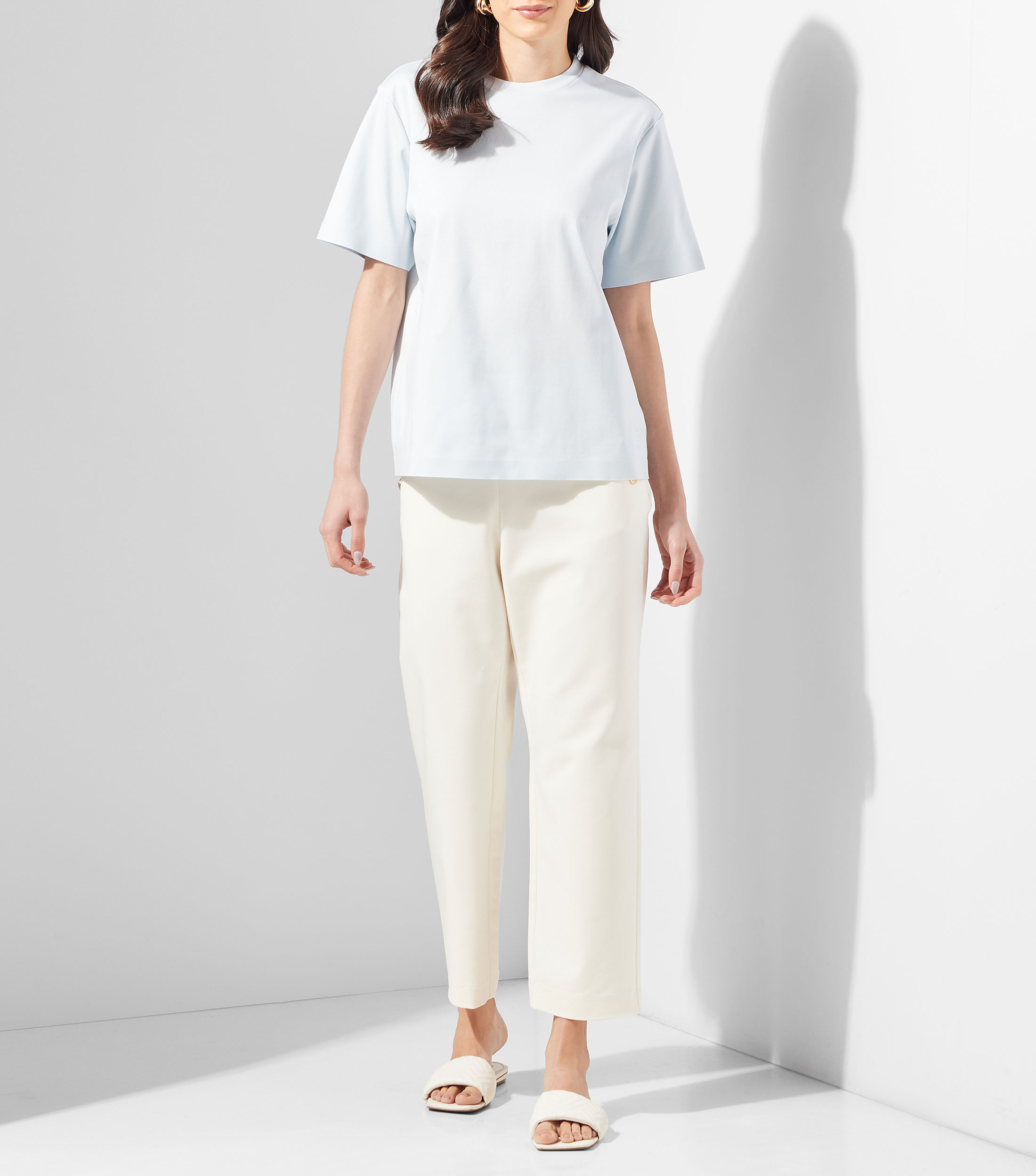 Playera relaxed en algodón mercerizado Mujer